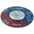 Weiler 6” x 1/4" TIGER AO Type 27 Grinding Wheel, A24R, 5/8"-11 Nut 57128